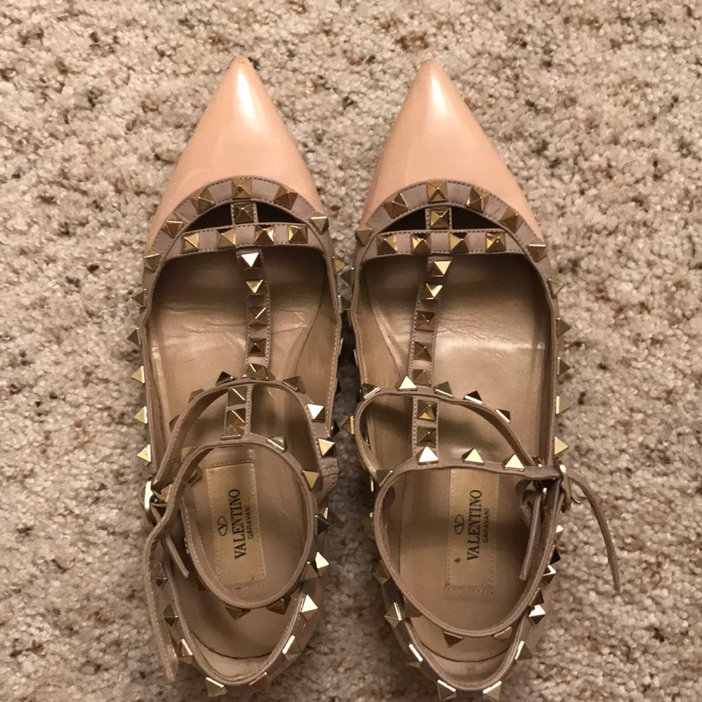 Valentino Rockstud flats /pink /size 35.5
